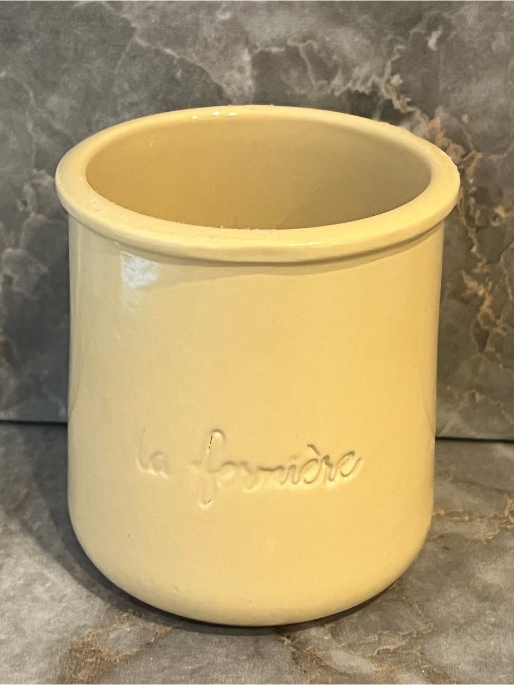 La Fermiere Limited Edition Color in Yellow Ceramic Utensil Crock